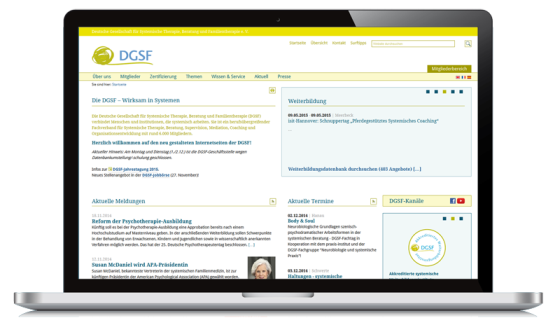 Die neue Site der Kölner DGSF.